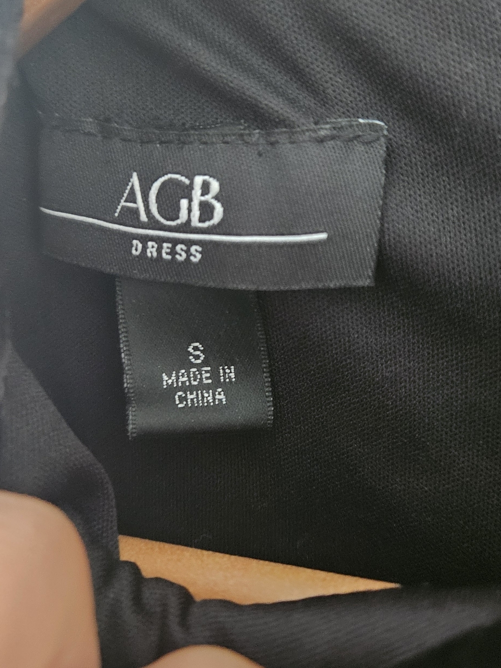 AGB Embroidered Velvet Shift Dress - Black with Gold Accents - Picture 2 of 8